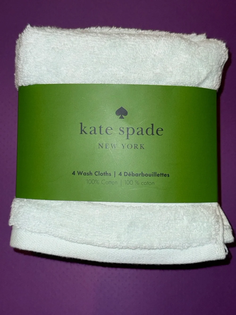 kate spade Light Turquoise Cotton Wash Cloths